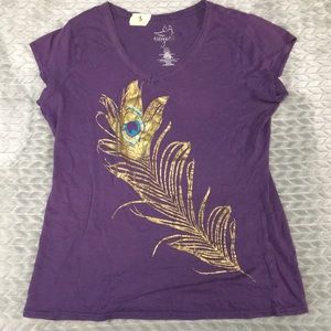 Purple Peacock Feather T-shirt